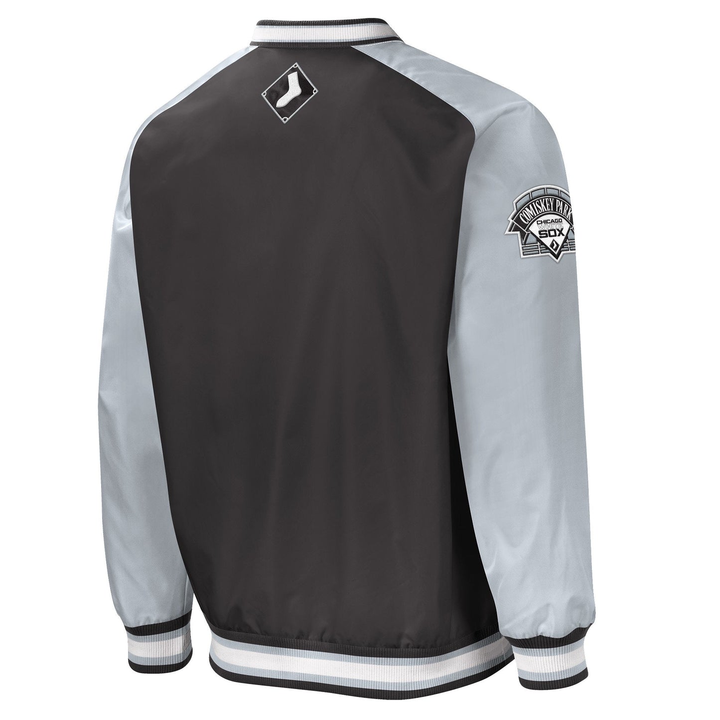 Men's Chicago White Sox Gameday Trainer III Black V-Neck Pullover Jacket Official Sports Fan Gear Official NFL Fan Gear