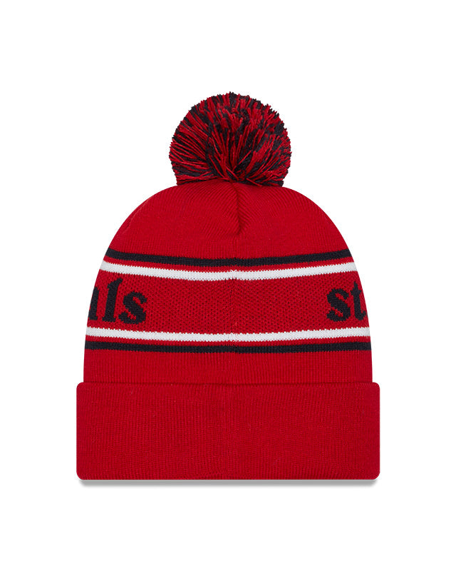 St. Louis Cardinals New Era Marquee Cuffed Knit Hat with Pom Official Team Hat Sports Fan Cap Official NFL Team Hat Football Fan Cap