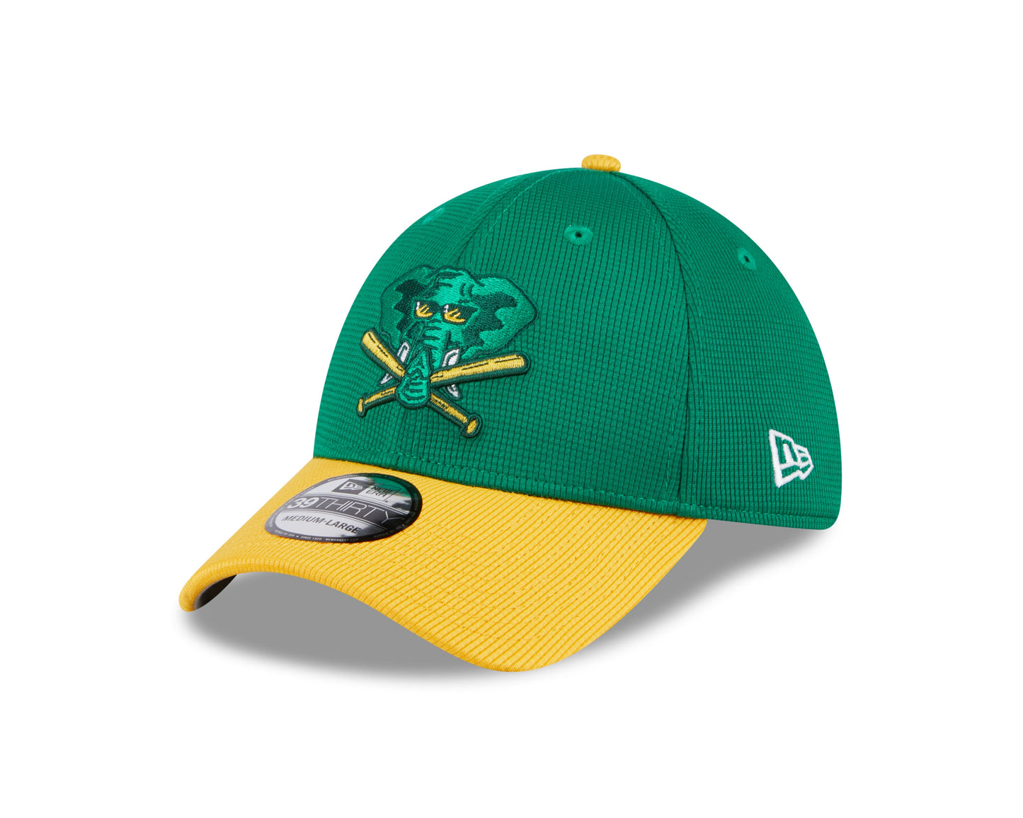 Men's Oakland Athletics New Era 2024 Batting Practice Green/Yellow 39THIRTY Flex-Fit Hat Official Team Hat Sports Fan Cap Official NFL Team Hat Football Fan Cap