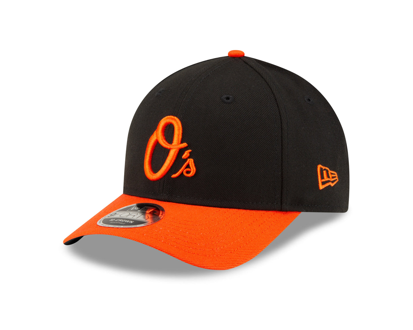 Baltimore Orioles Black/Orange Alternate New Era Player Replica M-Crown 9FORTY Adjustable Hat Official Team Hat Sports Fan Cap Official NFL Team Hat Football Fan Cap