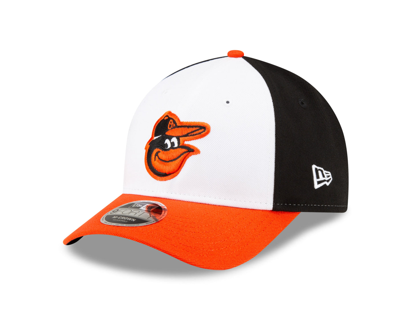 Baltimore Orioles White/Orange/Black New Era Player Replica M-Crown 9FORTY Adjustable Hat Official Team Hat Sports Fan Cap Official NFL Team Hat Football Fan Cap