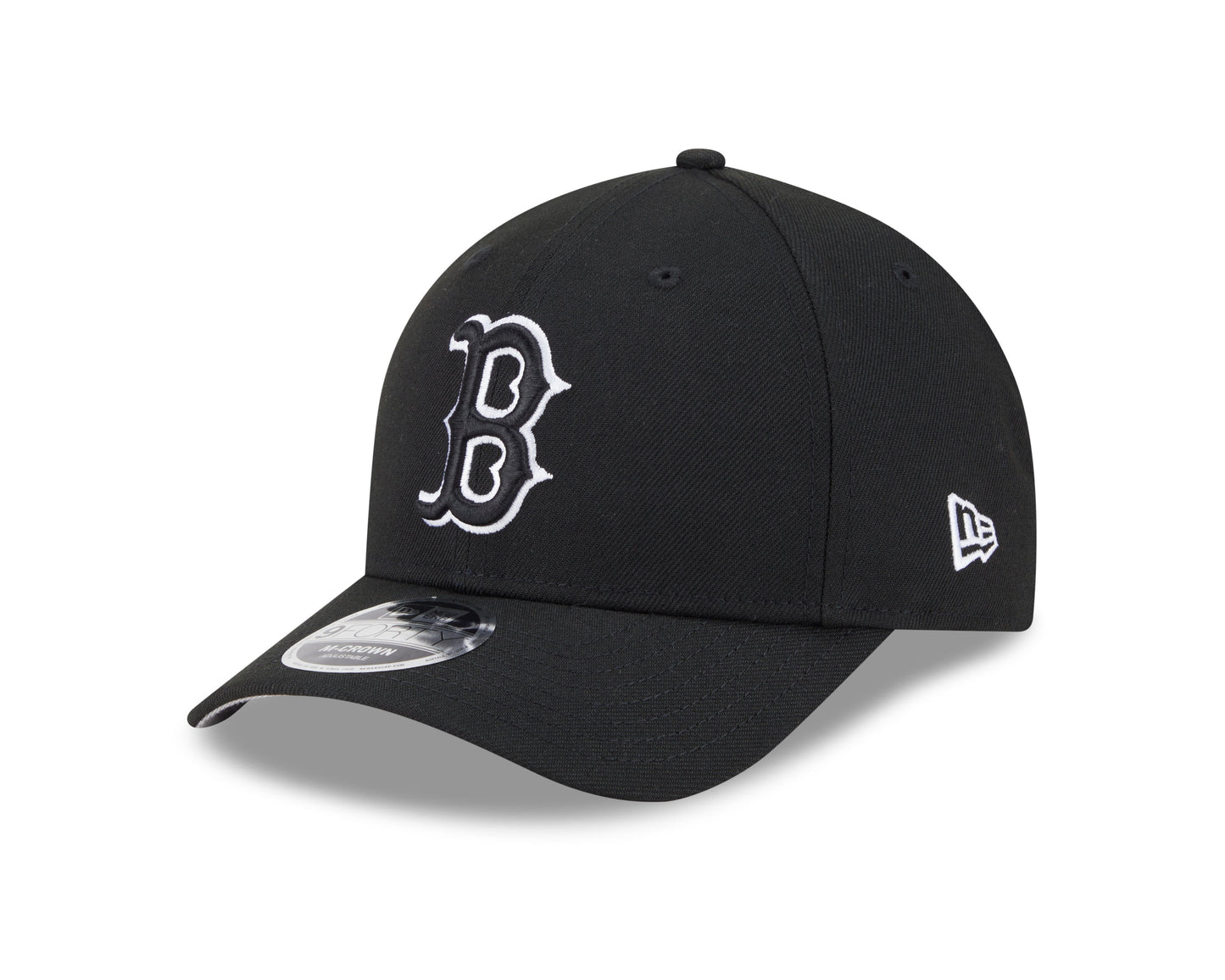 Boston Red Sox Black and White New Era M-Crown 9FORTY Adjustable Hat Official Team Hat Sports Fan Cap Official NFL Team Hat Football Fan Cap
