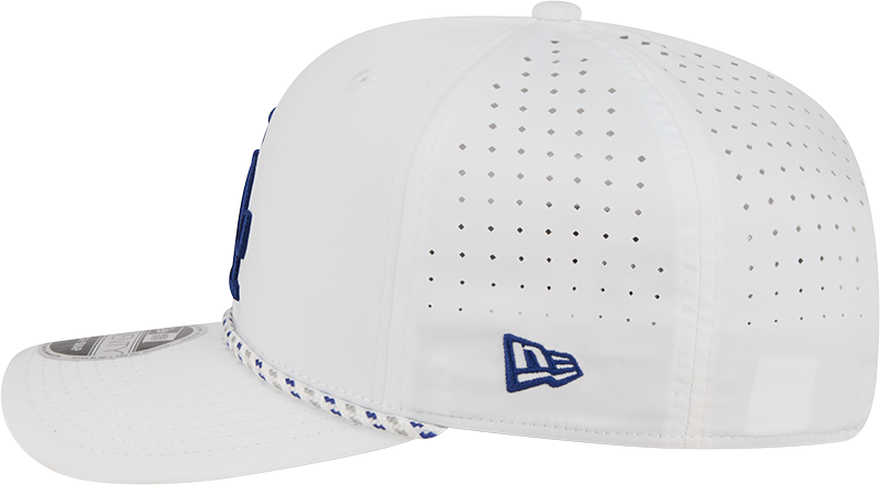 Los Angeles Dodgers New Era White Sport Rope 9SEVENTY Stretch Snap Adjustable Hat Official Team Hat Sports Fan Cap Official NFL Team Hat Football Fan Cap