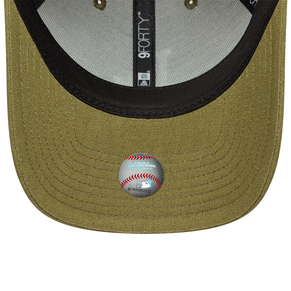 Los Angeles Dodgers MLB Linnen 9FORTY M Crown Snapback New Era Olive Official Team Hat Sports Fan Cap Official NFL Team Hat Football Fan Cap