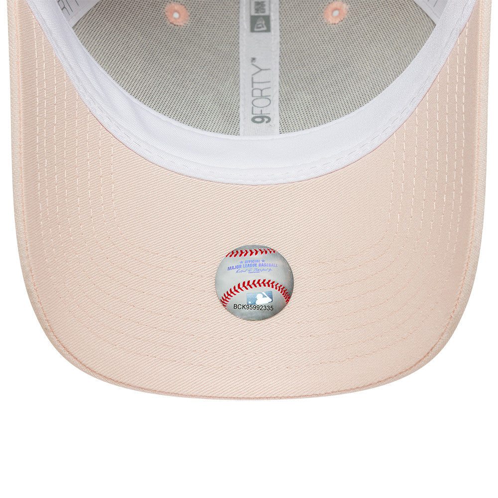 New York Yankees MLB Linnen 9FORTY Women Strapback New Era Pink/White Official Team Hat Sports Fan Cap Official NFL Team Hat Football Fan Cap