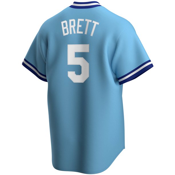 Men's Kansas City Royals George Brett Nike Light Blue Road Cooperstown Collection Team Jersey Official Team Jersey Sports Fan Apparel Official NFL Team Jersey Football Fan Apparel