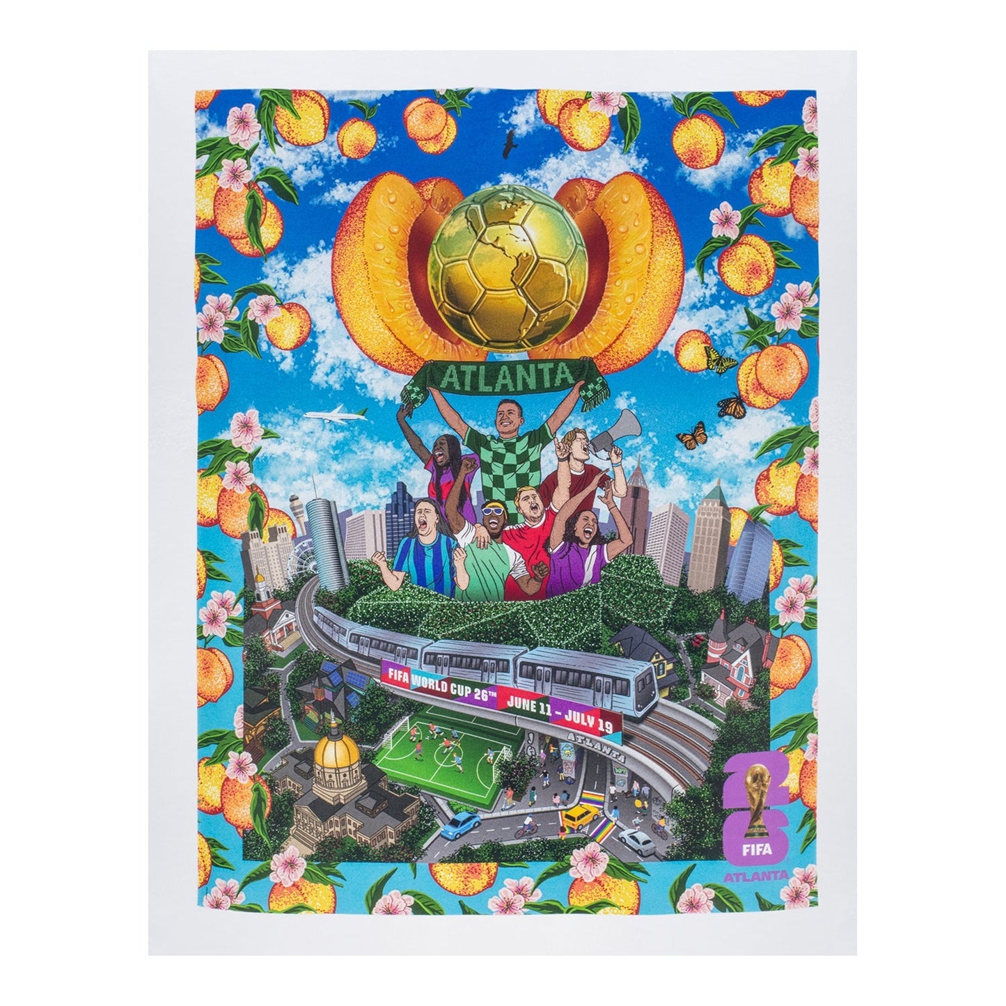 FIFA World Cup 2026 Atlanta Poster White T-Shirt - Unisex Casual Graphic T Shirt
