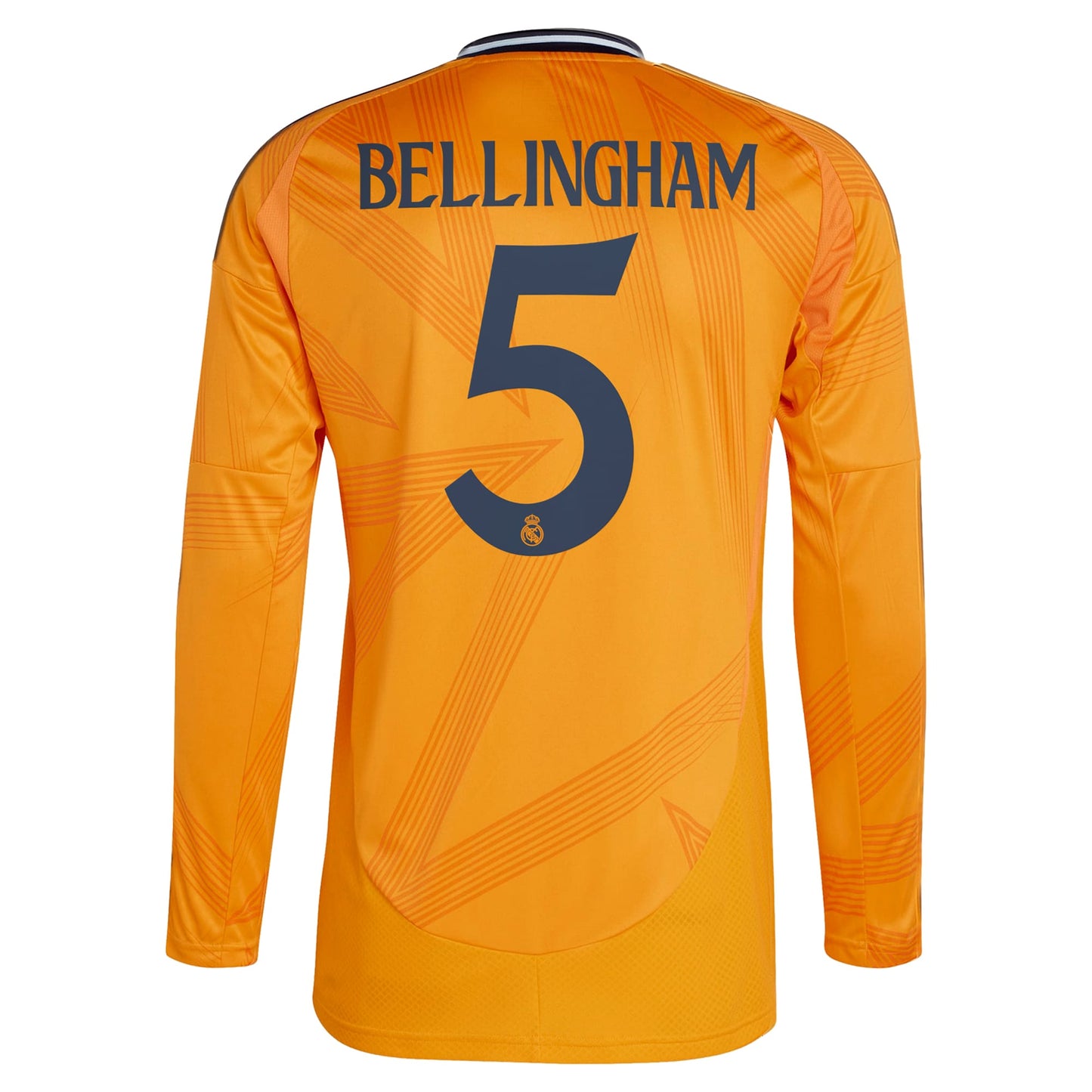 Jude Bellingham Real Madrid adidas 2024 25 Away Long Sleeve Player Jersey - Orange Official Team Jersey Sports Fan Apparel