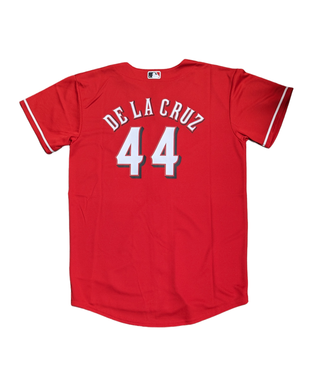 Youth Cincinnati Reds Elly De La Cruz MLB Red Alternate Screen Print Replica Jersey Official Team Jersey Sports Fan Apparel Official NFL Team Jersey Football Fan Apparel