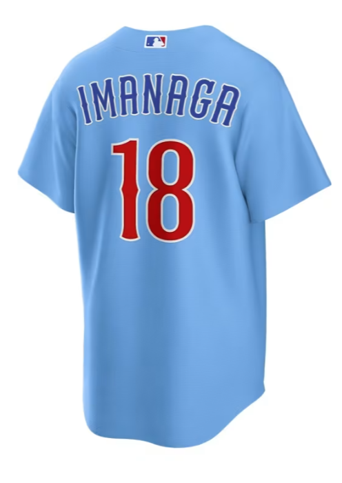Men's Shota Imanaga #18 Chicago Cubs Nike Light Blue 2nd Alternate Replica Jersey Official Team Jersey Sports Fan Apparel Official NFL Team Jersey Football Fan Apparel