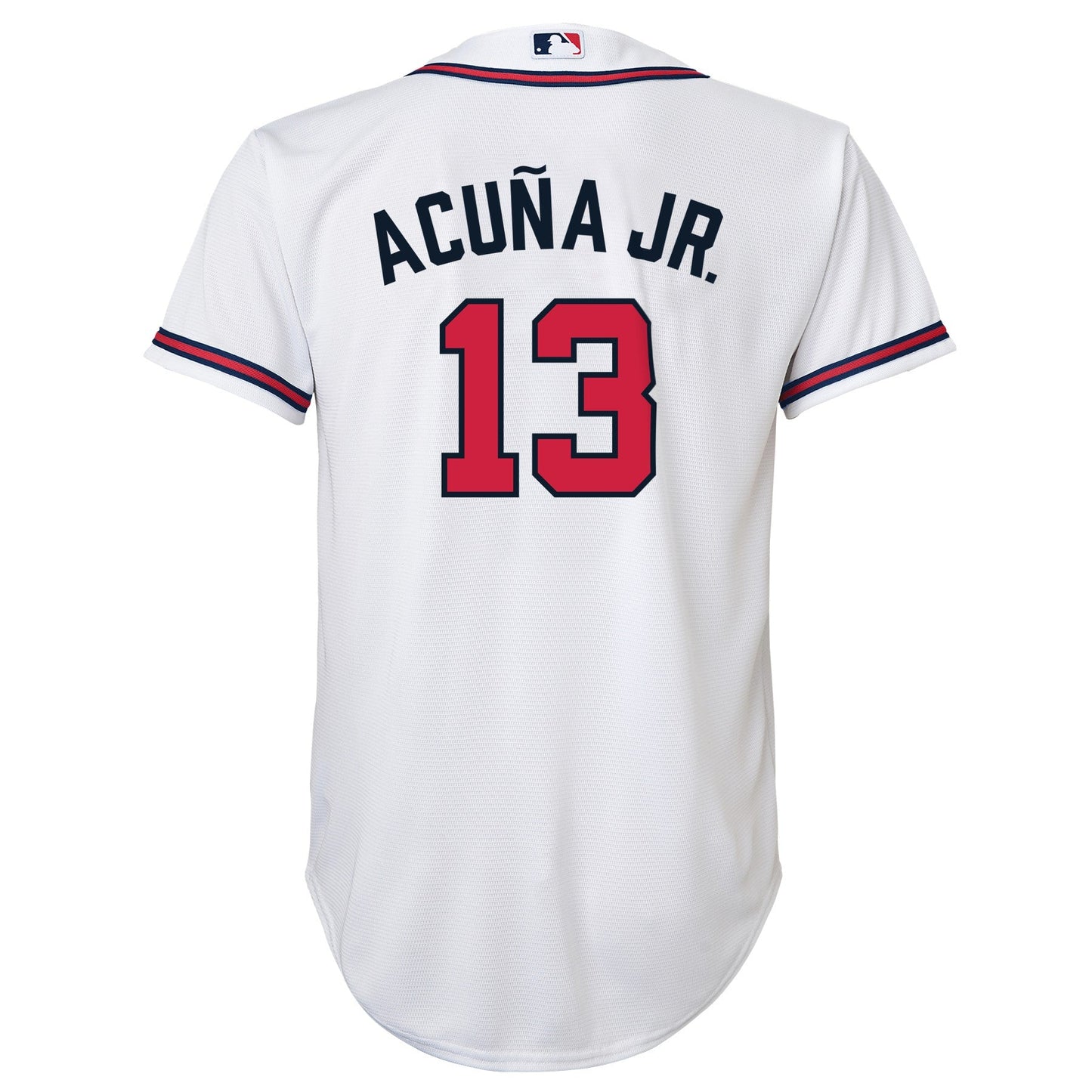 Youth Ronald Acuna Jr. Atlanta Braves White Home Replica NIKE Screen Print Jersey Official Team Jersey Sports Fan Apparel Official NFL Team Jersey Football Fan Apparel