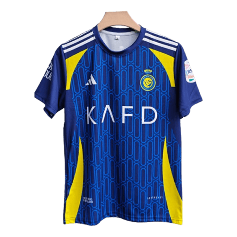 adidas Al Nassr Ronaldo Away Jersey 2025 Blue Yellow Official Team Jersey Sports Fan Apparel