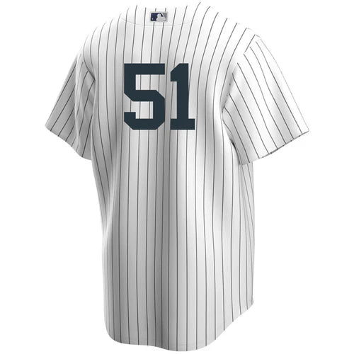 Men's Nike Bernie Williams #51 White New York Yankees Home Official Replica Player Jersey Official Team Jersey Sports Fan Apparel Official NFL Team Jersey Football Fan Apparel