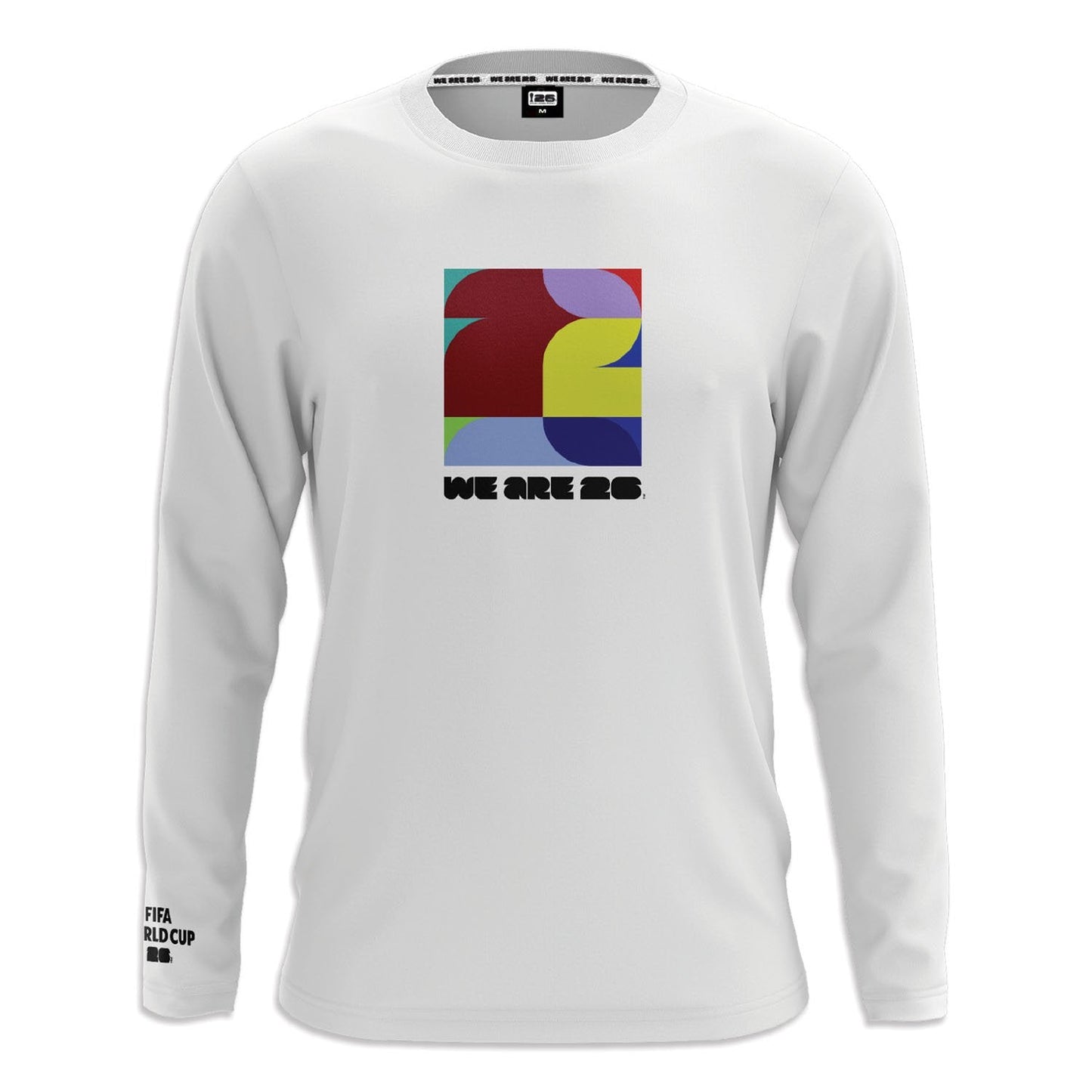 FIFA World Cup 2026 Square Abstract Long Sleeve White T-Shirt - Unisex Casual Graphic T Shirt