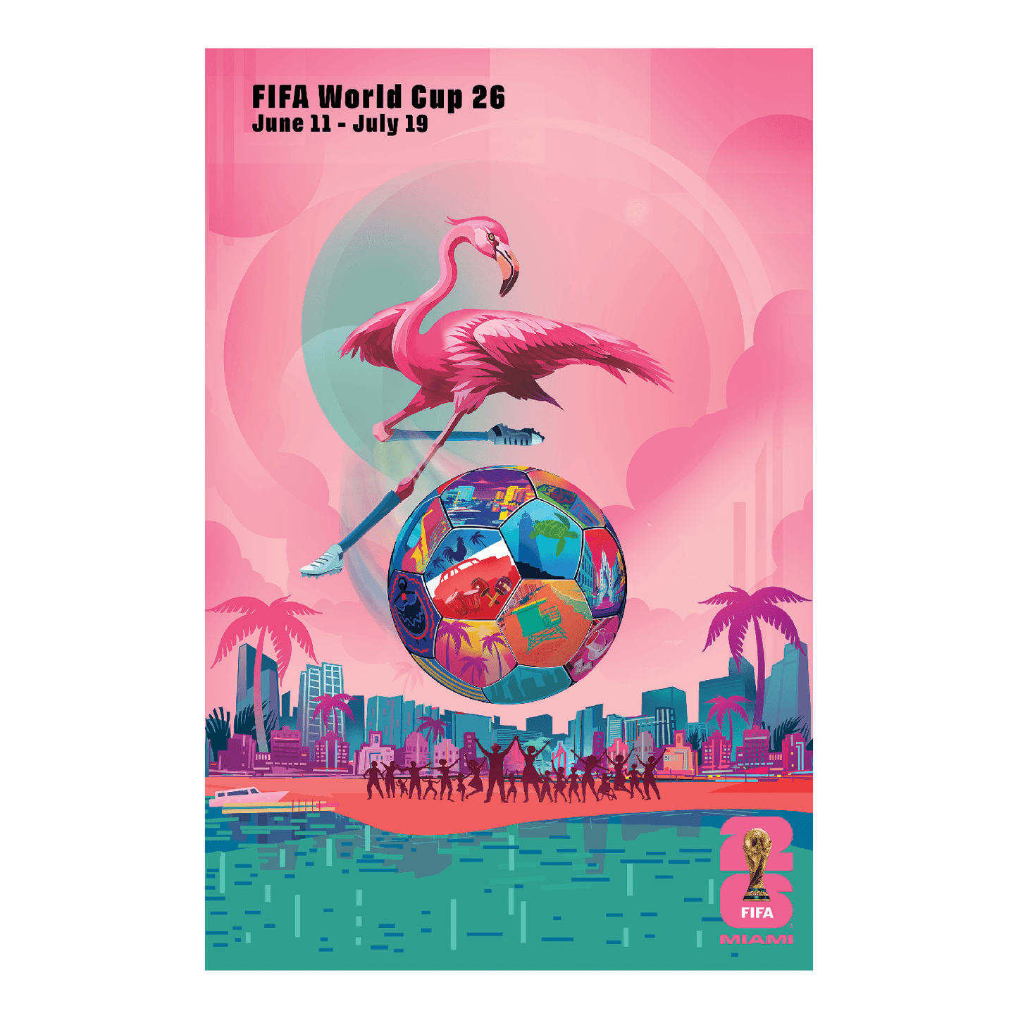 FIFA World Cup 2026 Miami Host City Poster Popular Style Comfort Casual