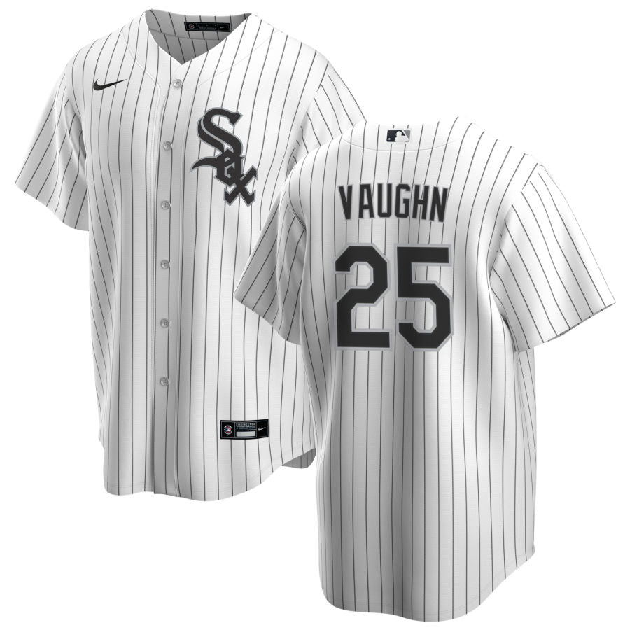 NIKE Men's Andrew Vaughn Chicago White Sox Home White Premium Stitch Replica Jersey Official Team Jersey Sports Fan Apparel Official NFL Team Jersey Football Fan Apparel
