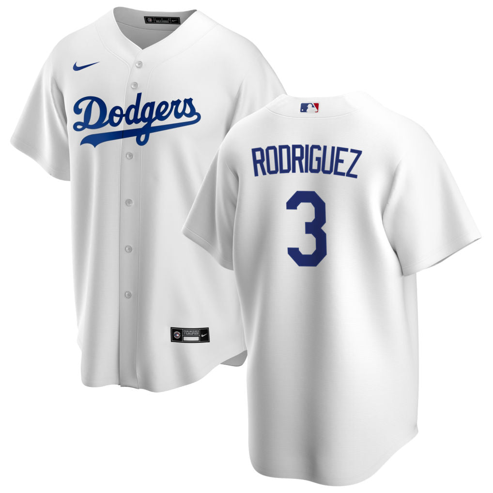 Men's Benny "The Jet" Rodriguez Los Angeles Dodgers Nike White Home Replica Team Jersey Official Team Jersey Sports Fan Apparel Official NFL Team Jersey Football Fan Apparel