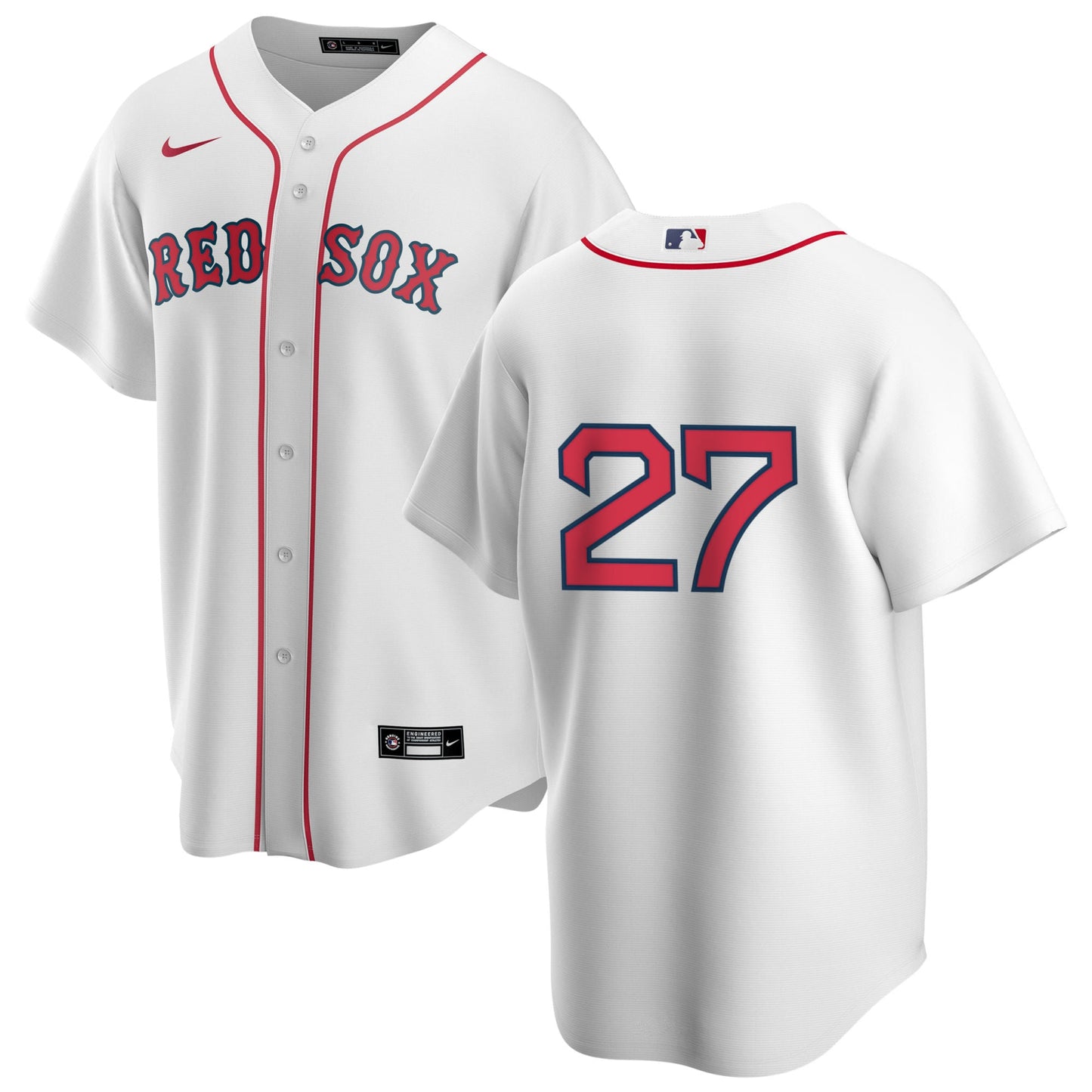 Men's Nike Boston Red Sox Carlton Fisk #27 Home Official Replica Player Jersey Official Team Jersey Sports Fan Apparel Official NFL Team Jersey Football Fan Apparel