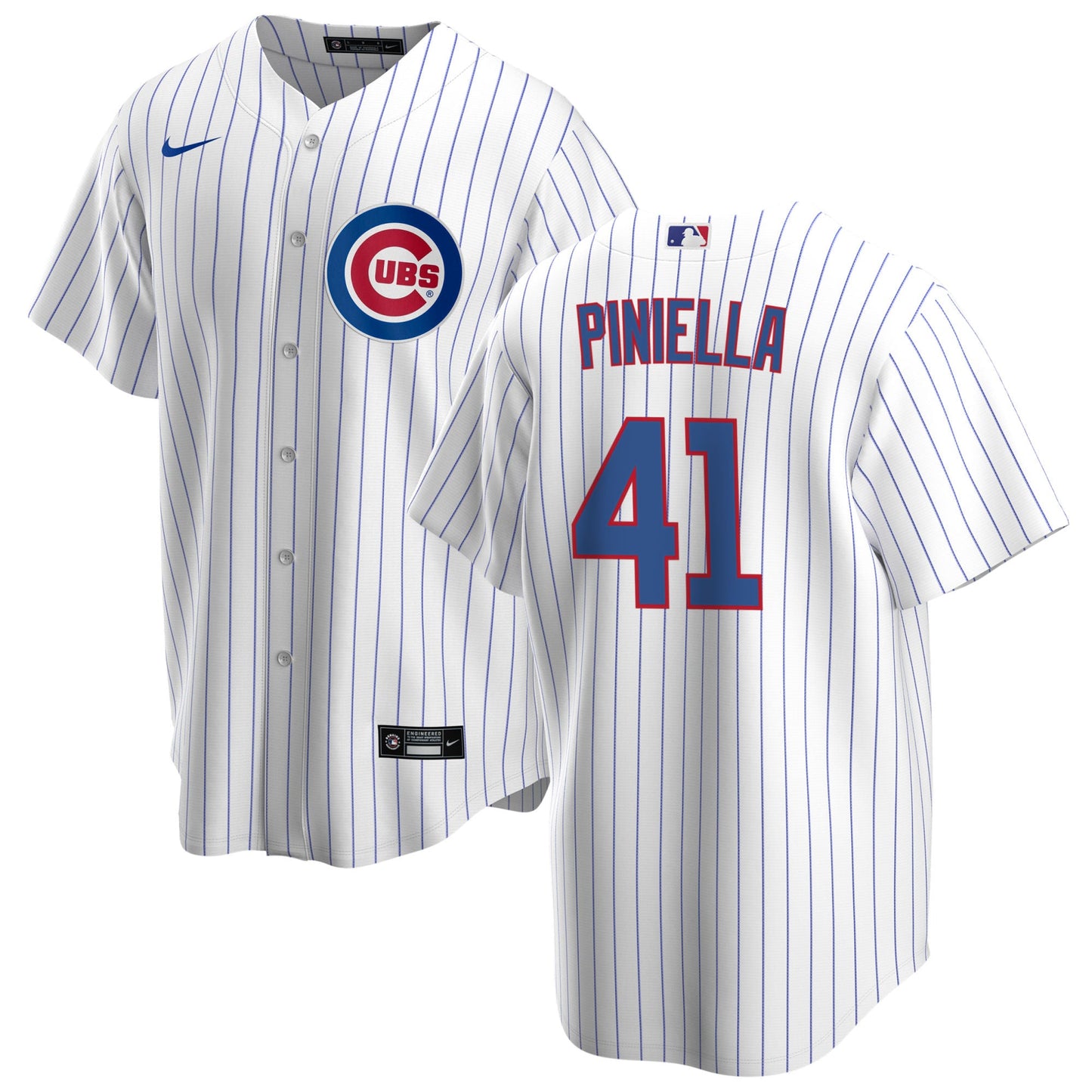 NIKE Men's Lou Piniella Chicago Cubs White Home Premium Stitch Replica Jersey Official Team Jersey Sports Fan Apparel Official NFL Team Jersey Football Fan Apparel
