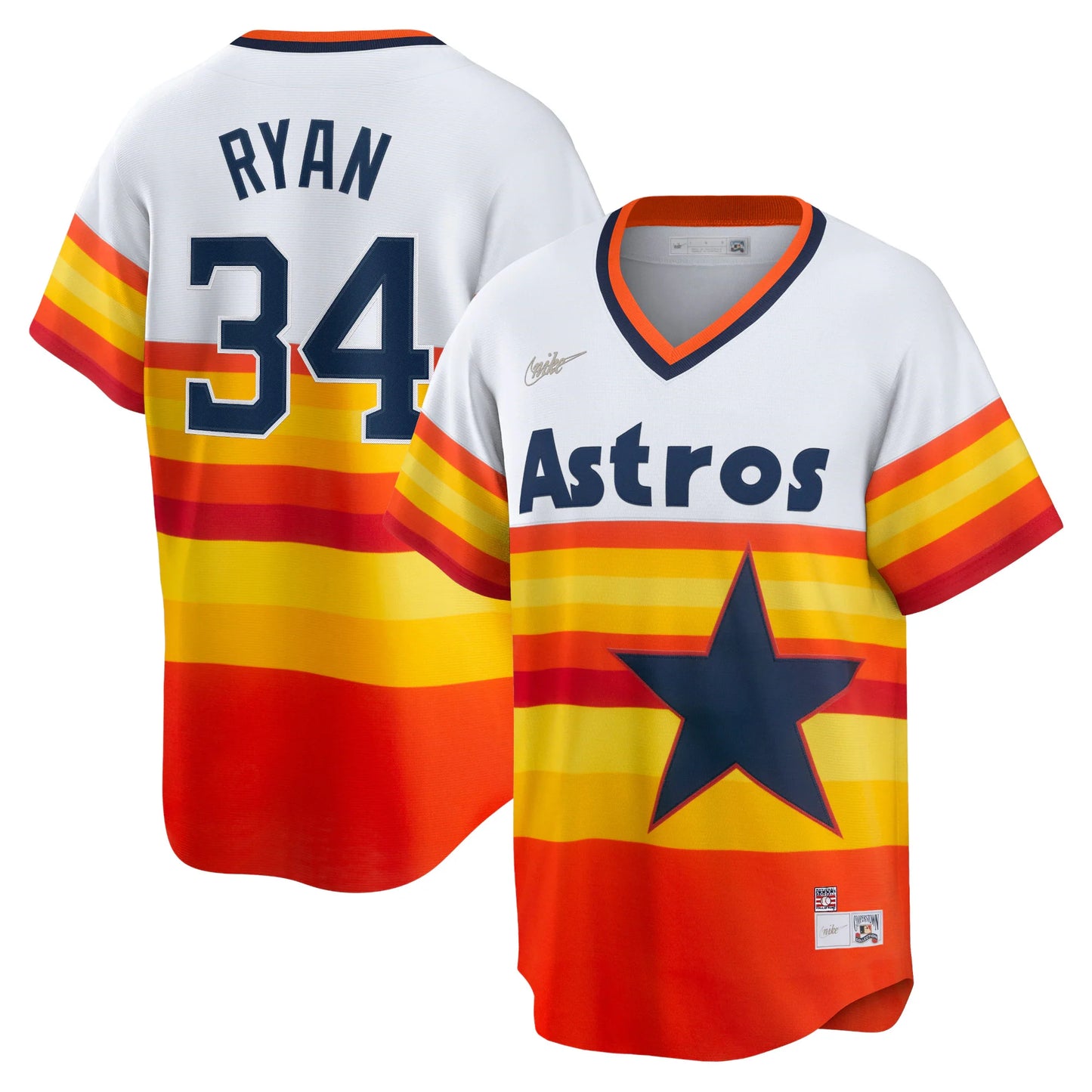 Men's Houston Astros Nolan Ryan Nike White Home Cooperstown Collection Player Jersey Official Team Jersey Sports Fan Apparel Official NFL Team Jersey Football Fan Apparel