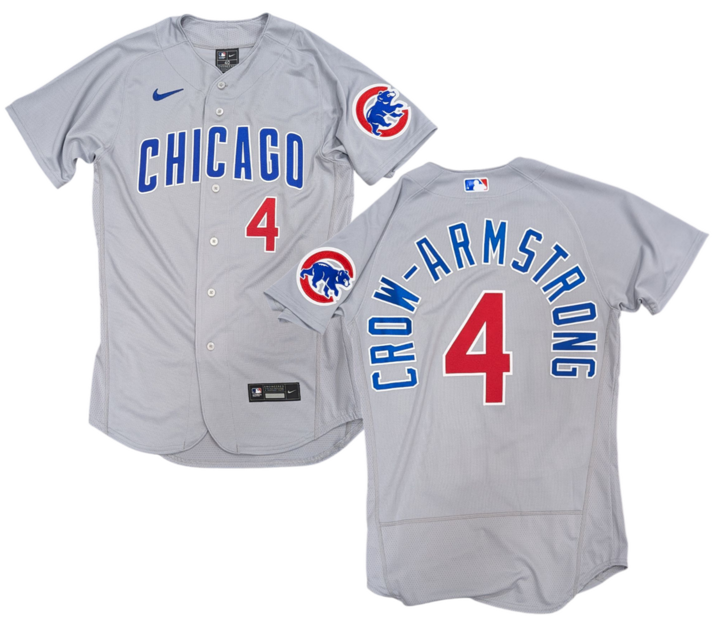 Men's Chicago Cubs Pete Crow-Armstrong Nike Road Gray Authentic Player Jersey Official Team Jersey Sports Fan Apparel Official NFL Team Jersey Football Fan Apparel