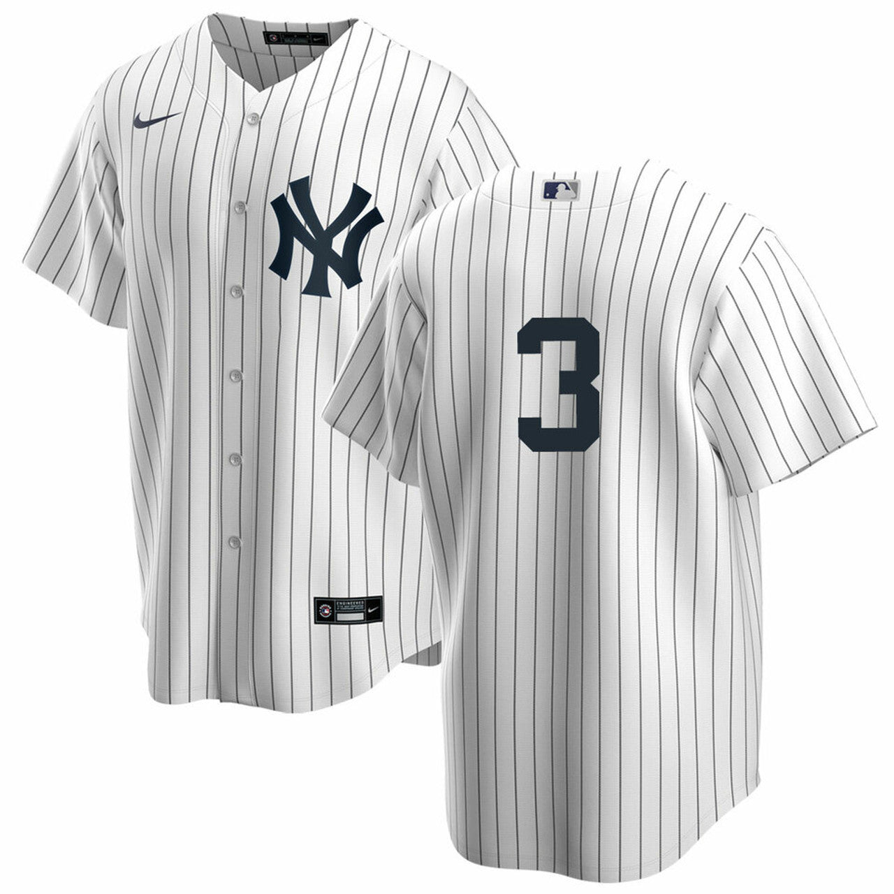 Men's Nike Babe Ruth #3 White New York Yankees Home Official Replica Player Jersey Official Team Jersey Sports Fan Apparel Official NFL Team Jersey Football Fan Apparel