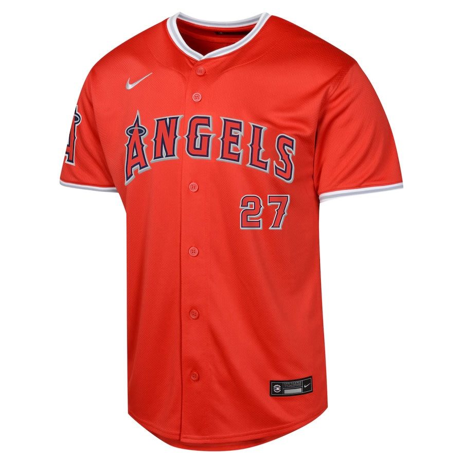 NIKE Youth Mike Trout Los Angeles Angels Red Alternate Limited Jersey Official Team Jersey Sports Fan Apparel Official NFL Team Jersey Football Fan Apparel