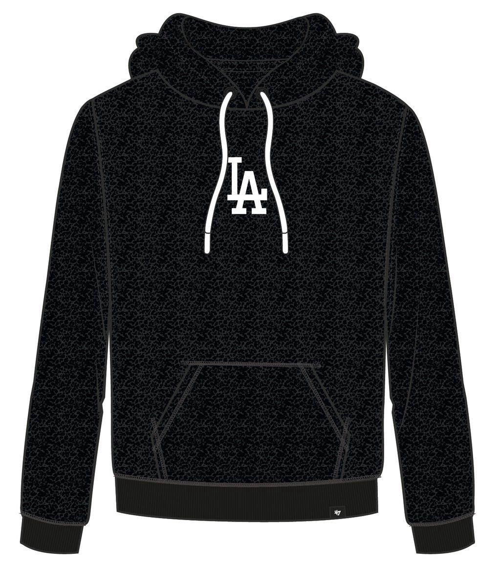 Los Angeles Dodgers MLB Jet Black Core Long Loop Fuzzy Hood Official Sports Fan Gear Official NFL Fan Gear