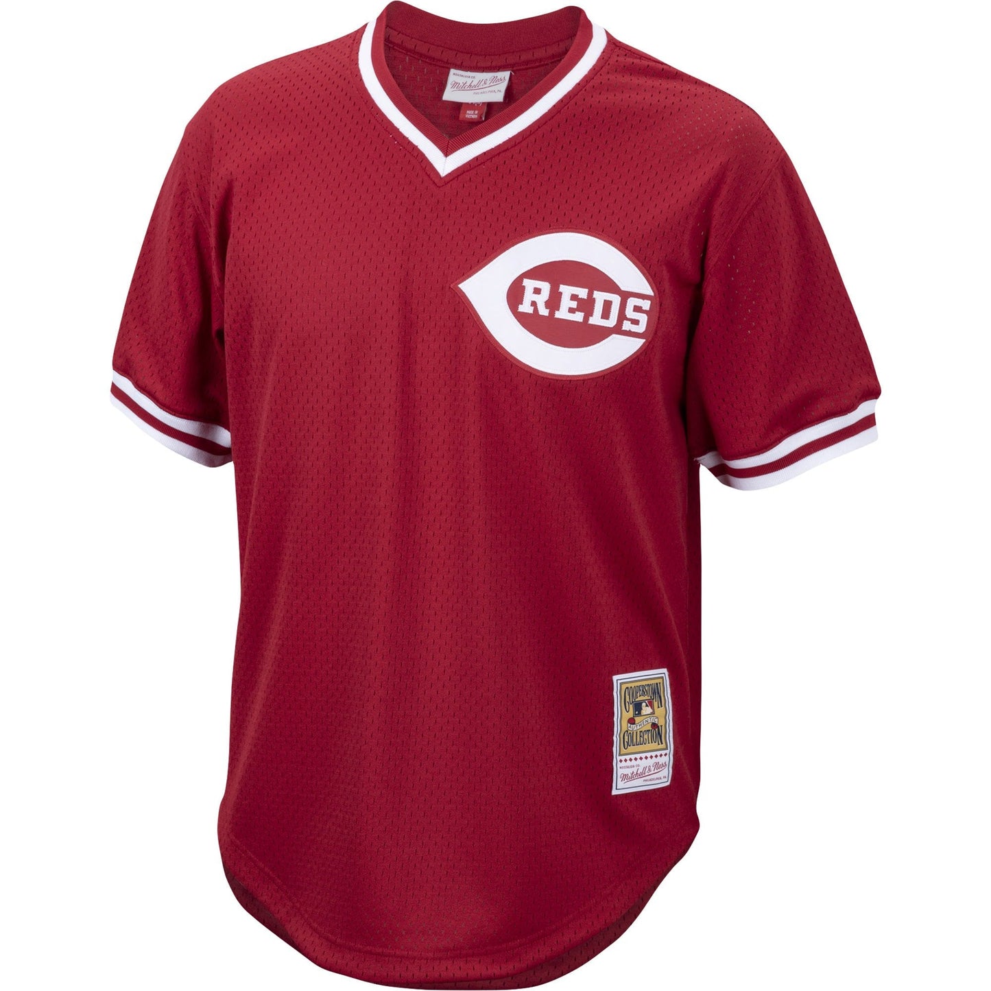 Men's Pete Rose Cincinnati Reds Mitchell & Ness Cooperstown Collection Authentic Mesh Batting Practice Jersey - Red Official Team Jersey Sports Fan Apparel Official NFL Team Jersey Football Fan Apparel