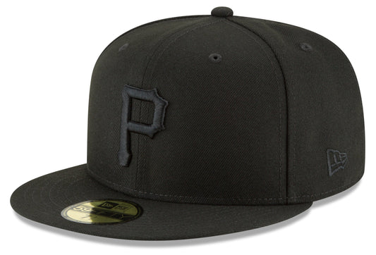 Men's Pittsburgh Pirates New Era Black Tonal 59FIFTY Fitted Hat Official Team Hat Sports Fan Cap Official NFL Team Hat Football Fan Cap
