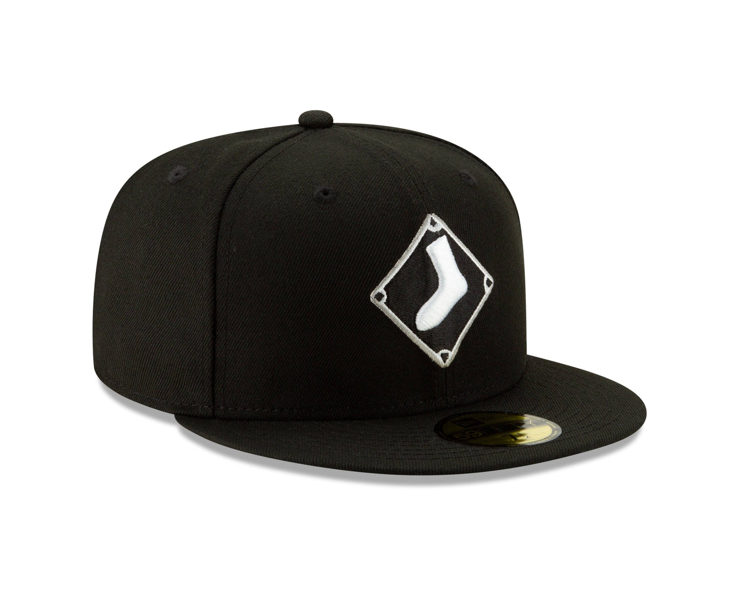 Chicago White Sox New Era Diamond Alternate Logo 59FIFTY Fitted Hat - Black Official Team Hat Sports Fan Cap Official NFL Team Hat Football Fan Cap