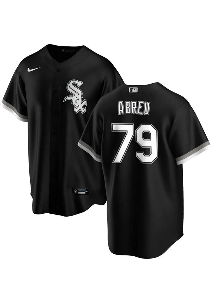 Men's Chicago White Sox Jose Abreu Nike Black Alternate Replica Player Name Jersey Official Team Jersey Sports Fan Apparel Official NFL Team Jersey Football Fan Apparel