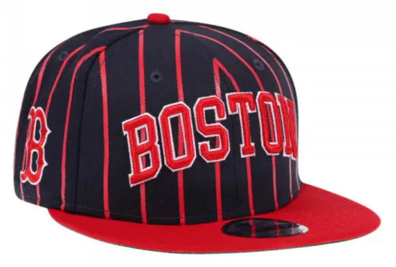 Boston Red Sox Navy/Red City Arch New Era 9FIFTY Snapback Hat Official Team Hat Sports Fan Cap Official NFL Team Hat Football Fan Cap