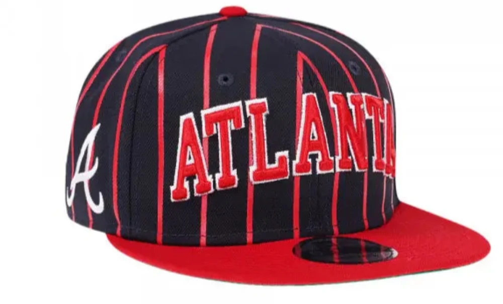 Atlanta Braves Navy/Red City Arch New Era 9FIFTY Snapback Hat Official Team Hat Sports Fan Cap Official NFL Team Hat Football Fan Cap