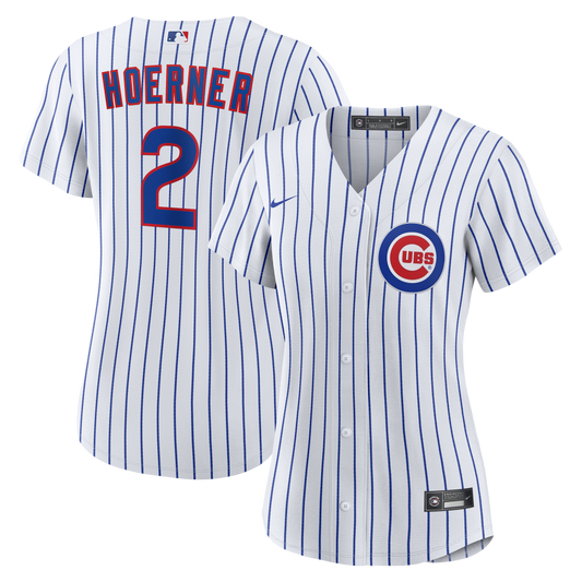 Women's Nico Hoerner Chicago Cubs Nike White Home Replica Team Jersey Official Team Jersey Sports Fan Apparel Official NFL Team Jersey Football Fan Apparel