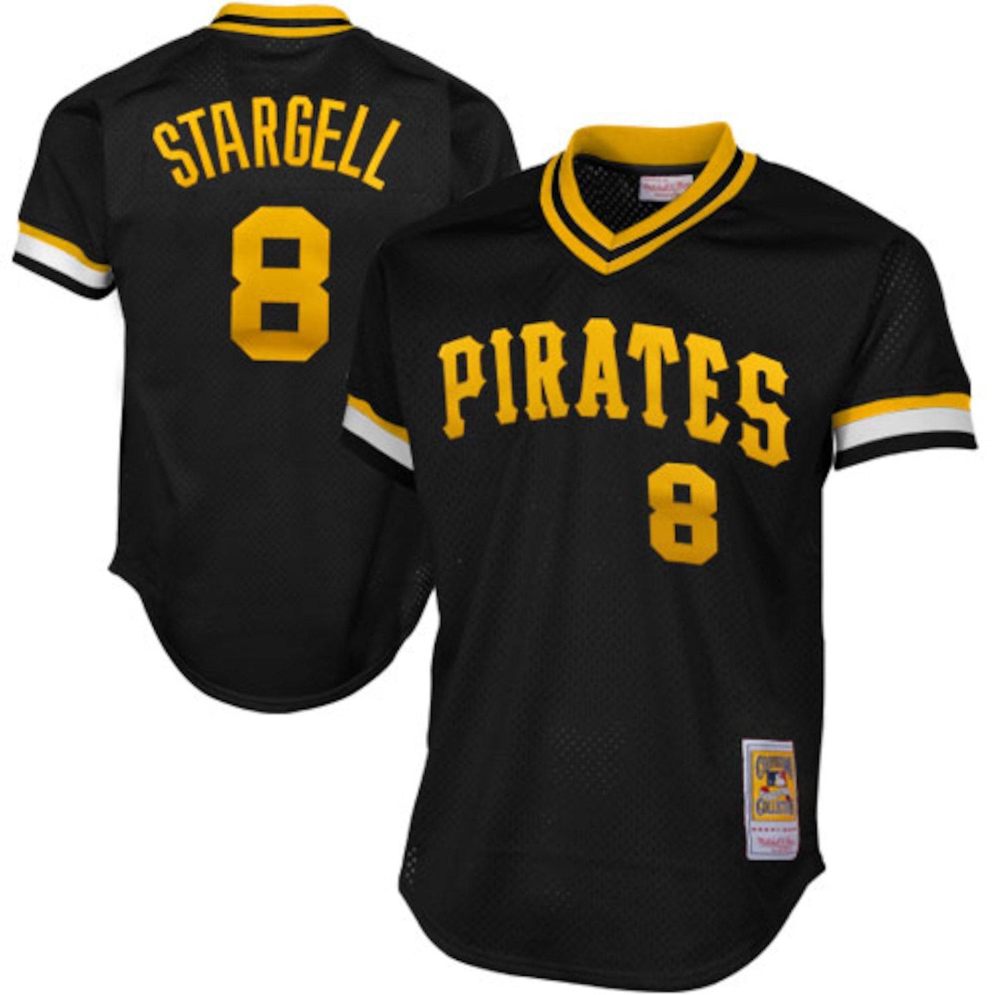Men's Pittsburgh Pirates Willie Stargell Mitchell & Ness Black 1982 Authentic Cooperstown Collection Mesh Batting Practice Jersey Official Team Jersey Sports Fan Apparel Official NFL Team Jersey Football Fan Apparel