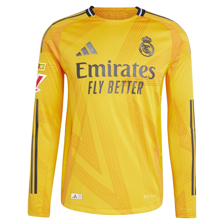 Kylian Mbappé Real Madrid adidas 2024 25 Away Long Sleeve Player Jersey - Orange Official Team Jersey Sports Fan Apparel