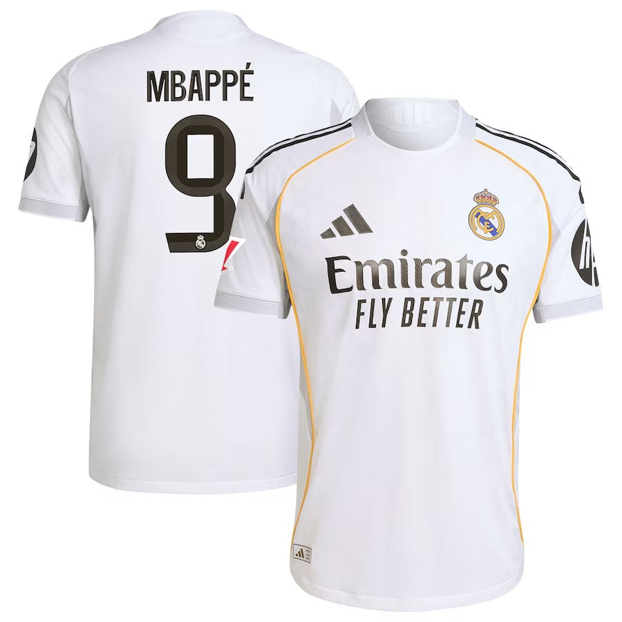 Kylian Mbappé Real Madrid adidas 2025 26 Home Jersey - White Official Team Jersey Sports Fan Apparel