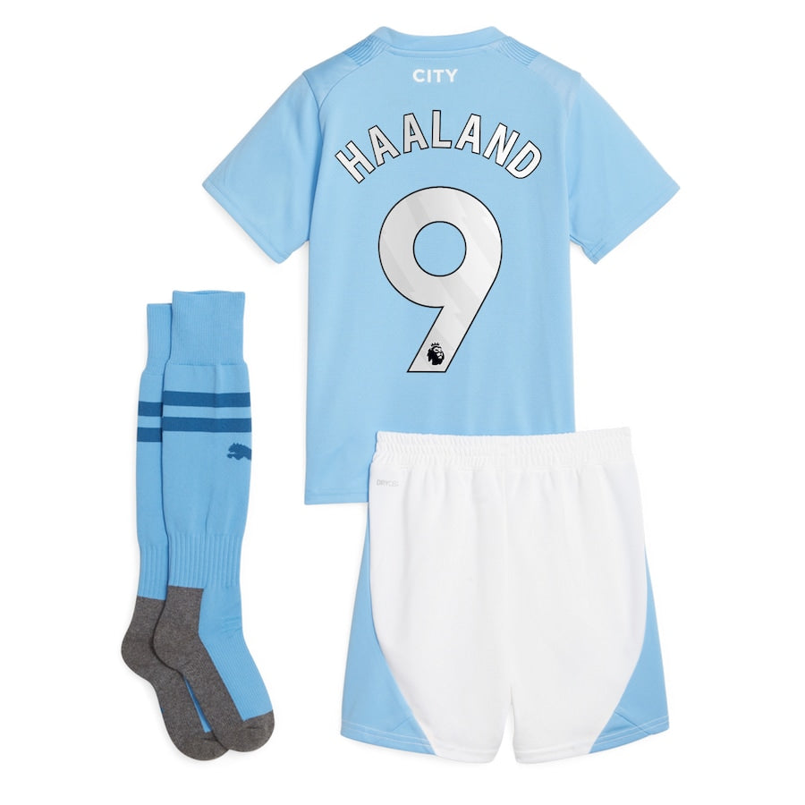 Manchester City Puma Home Minikit 2023-24 with Haaland 9 printing Popular Style Comfort Casual