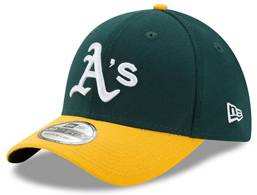 Men's Oakland Athletics New Era Green/Yellow MLB Team Classic 39THIRTY Flex Hat Official Team Hat Sports Fan Cap Official NFL Team Hat Football Fan Cap