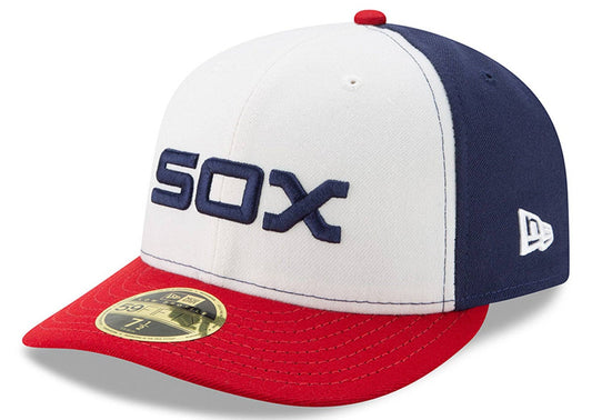 Men's Chicago White Sox New Era White/Red Alternate Authentic Collection On-Field Low Profile 59FIFTY Fitted Hat Official Team Hat Sports Fan Cap Official NFL Team Hat Football Fan Cap