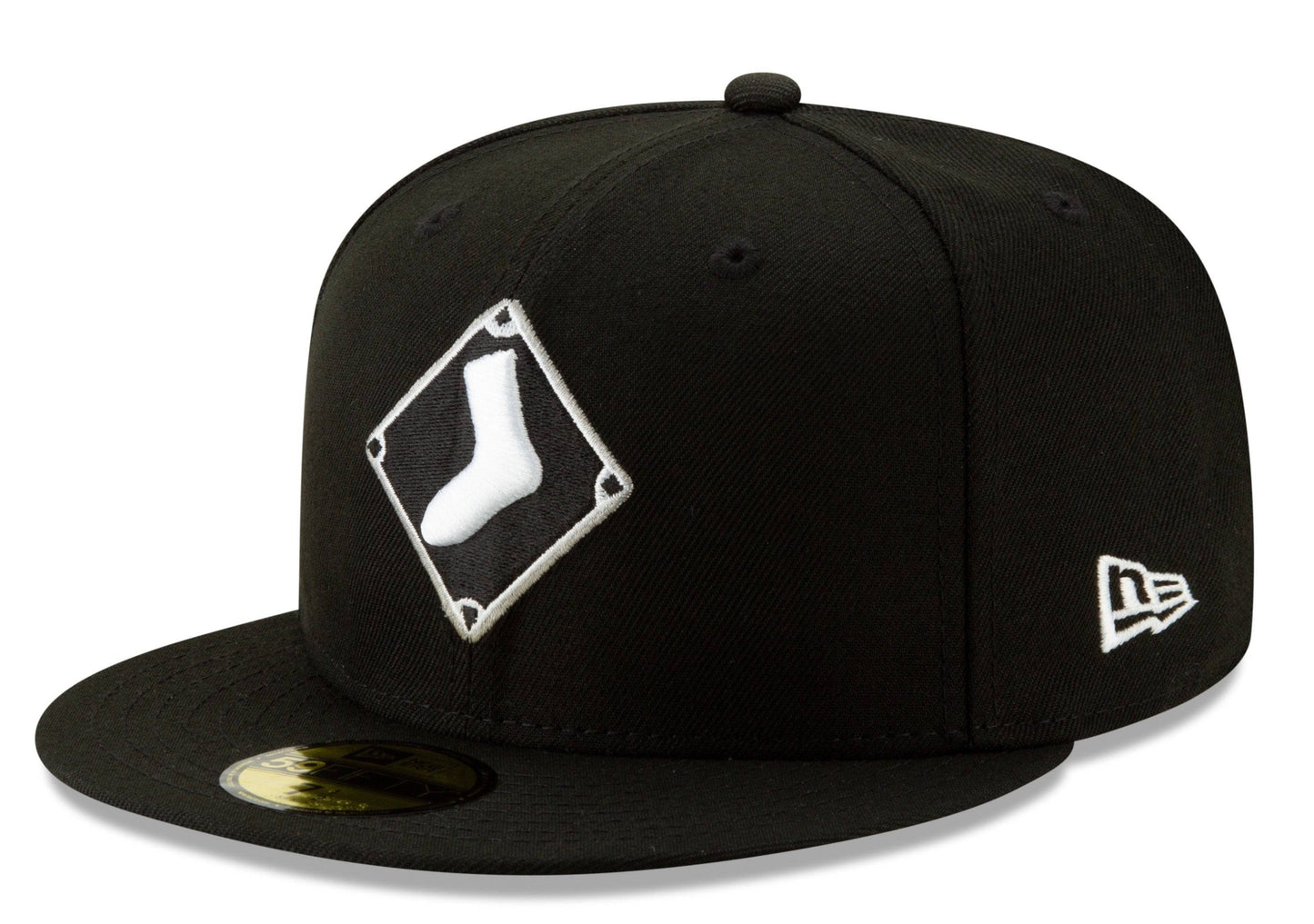 Chicago White Sox New Era Diamond Alternate Logo 59FIFTY Fitted Hat - Black Official Team Hat Sports Fan Cap Official NFL Team Hat Football Fan Cap