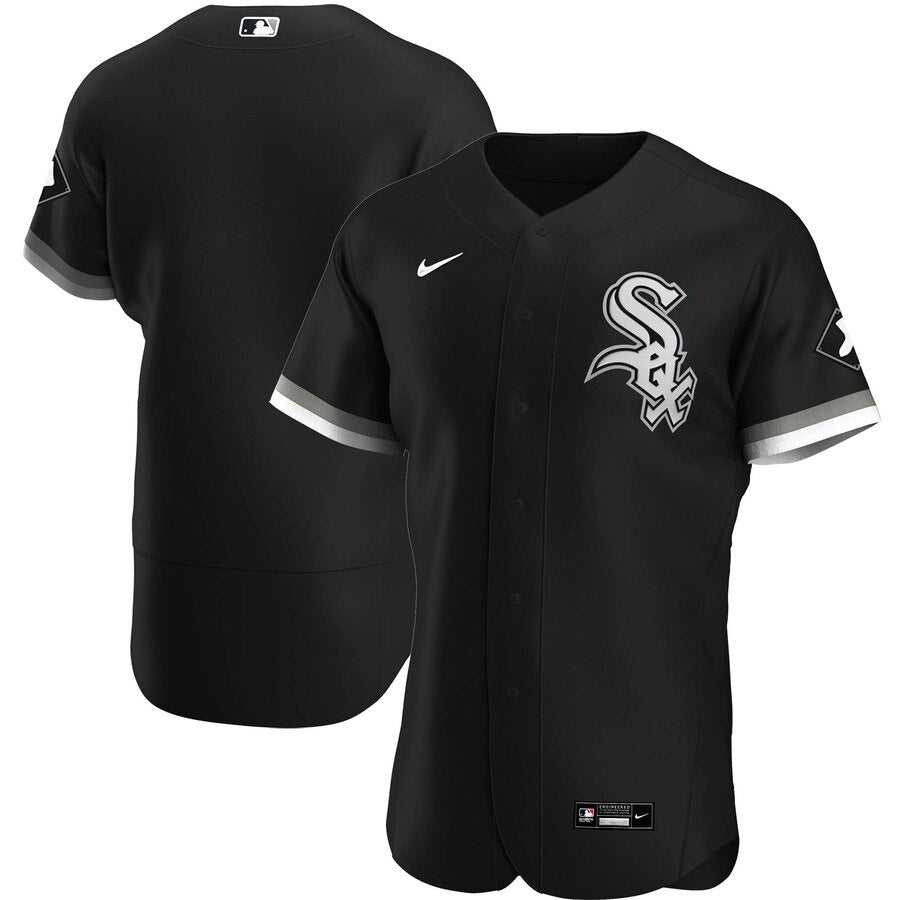 Men's Chicago White Sox Nike Black Alternate Authentic Official Team Jersey Sports Fan Apparel Official NFL Team Jersey Football Fan Apparel