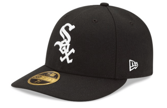 Men's Chicago White Sox New Era Black Authentic Collection On Field Low Profile Game 59FIFTY Fitted Hat Official Team Hat Sports Fan Cap Official NFL Team Hat Football Fan Cap
