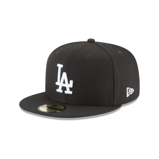 Los Angeles Dodgers MLB Basic 59FIFTY Fitted New Era Black/White Official Team Hat Sports Fan Cap Official NFL Team Hat Football Fan Cap