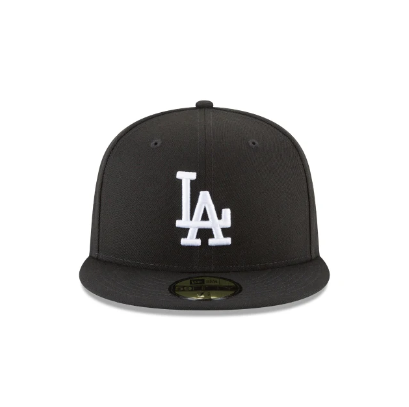 Los Angeles Dodgers MLB Basic 59FIFTY Fitted New Era Black/White Official Team Hat Sports Fan Cap Official NFL Team Hat Football Fan Cap