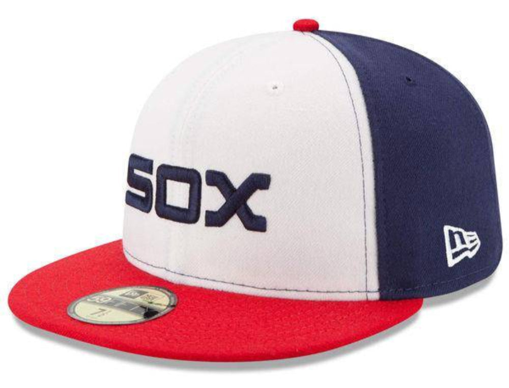 Men's Chicago White Sox New Era White/Red Authentic Collection On-Field Sunday Alternate 59FIFTY Fitted Hat Official Team Hat Sports Fan Cap Official NFL Team Hat Football Fan Cap