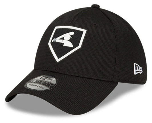 Men's Chicago White Sox New Era Black 2022 Clubhouse Black 39THIRTY Flex Hat Official Team Hat Sports Fan Cap Official NFL Team Hat Football Fan Cap