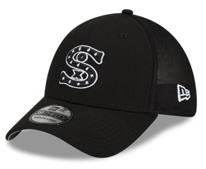 Men's Chicago White Sox New Era Black Batting Practice 39THIRTY Flex-Fit Hat Official Team Hat Sports Fan Cap Official NFL Team Hat Football Fan Cap