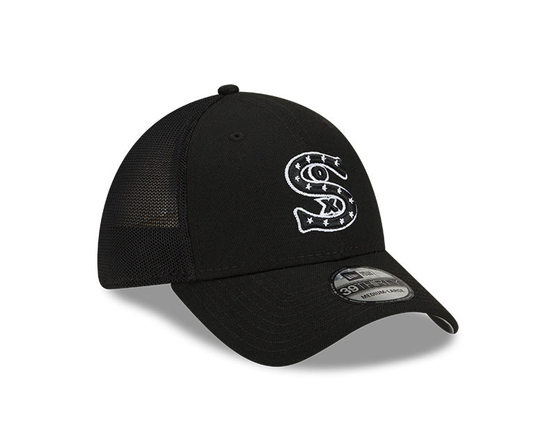 Men's Chicago White Sox New Era Black Batting Practice 39THIRTY Flex-Fit Hat Official Team Hat Sports Fan Cap Official NFL Team Hat Football Fan Cap